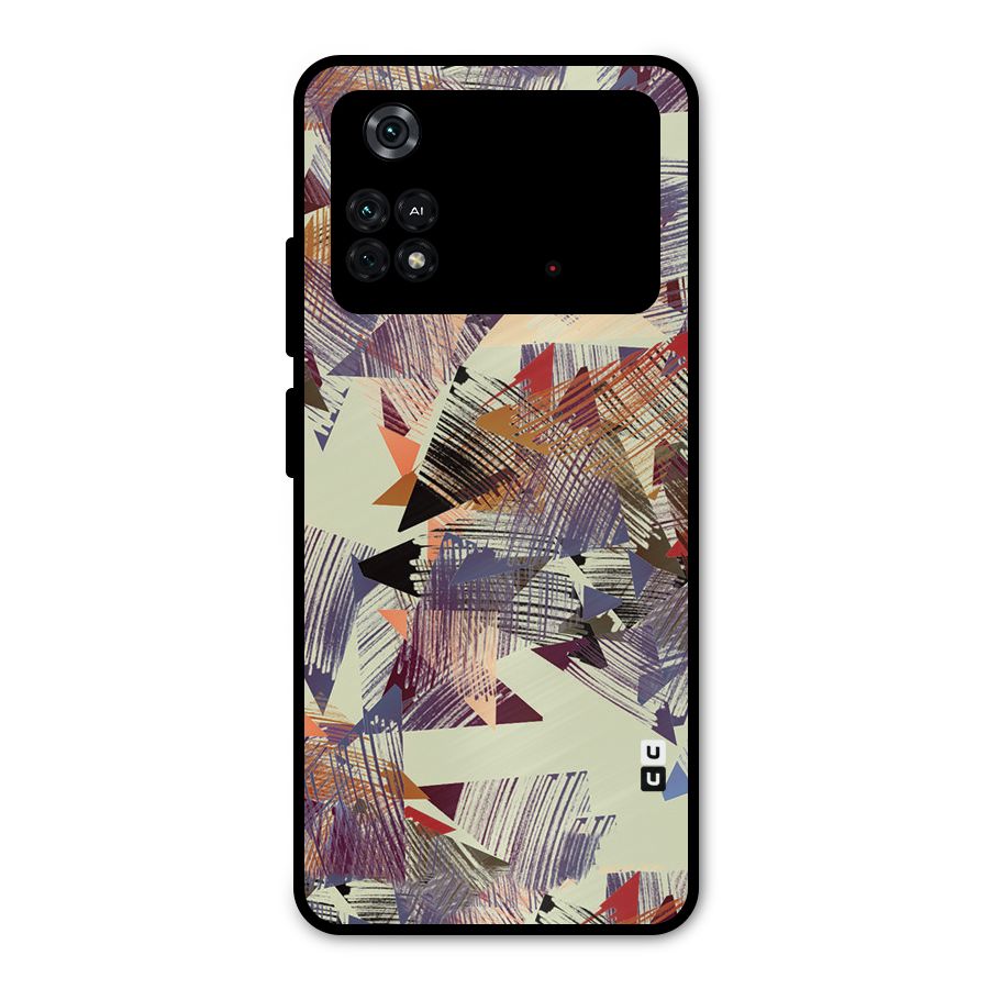 Abstract Sketch Metal Back Case for Poco M4 Pro 4G