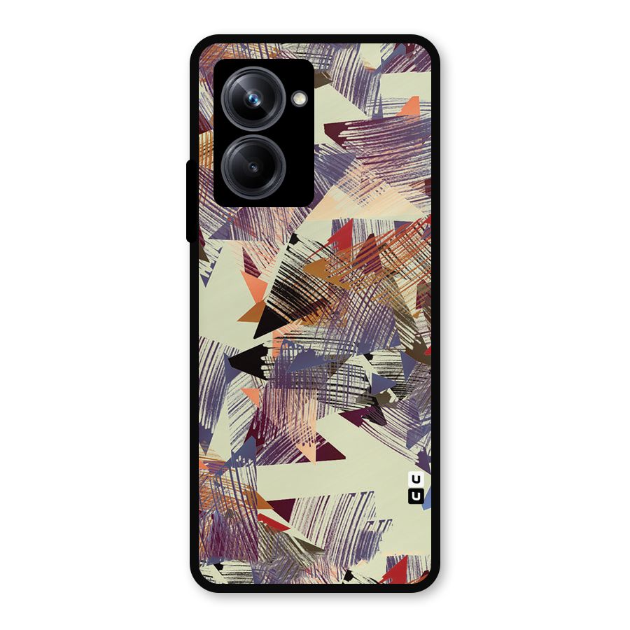 Abstract Sketch Metal Back Case for Realme 10 Pro