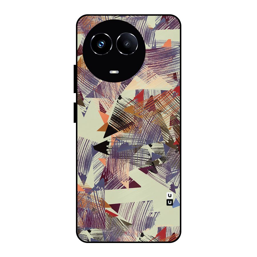 Abstract Sketch Metal Back Case for Realme 11X
