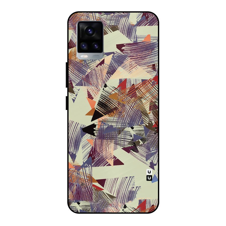 Abstract Sketch Metal Back Case for Vivo V20 2021