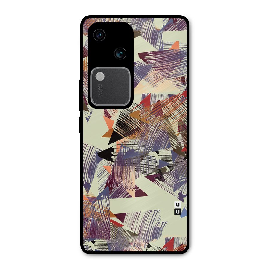 Abstract Sketch Metal Back Case for Vivo V30 Pro