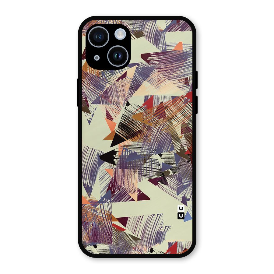 Abstract Sketch Metal Back Case for iPhone 14
