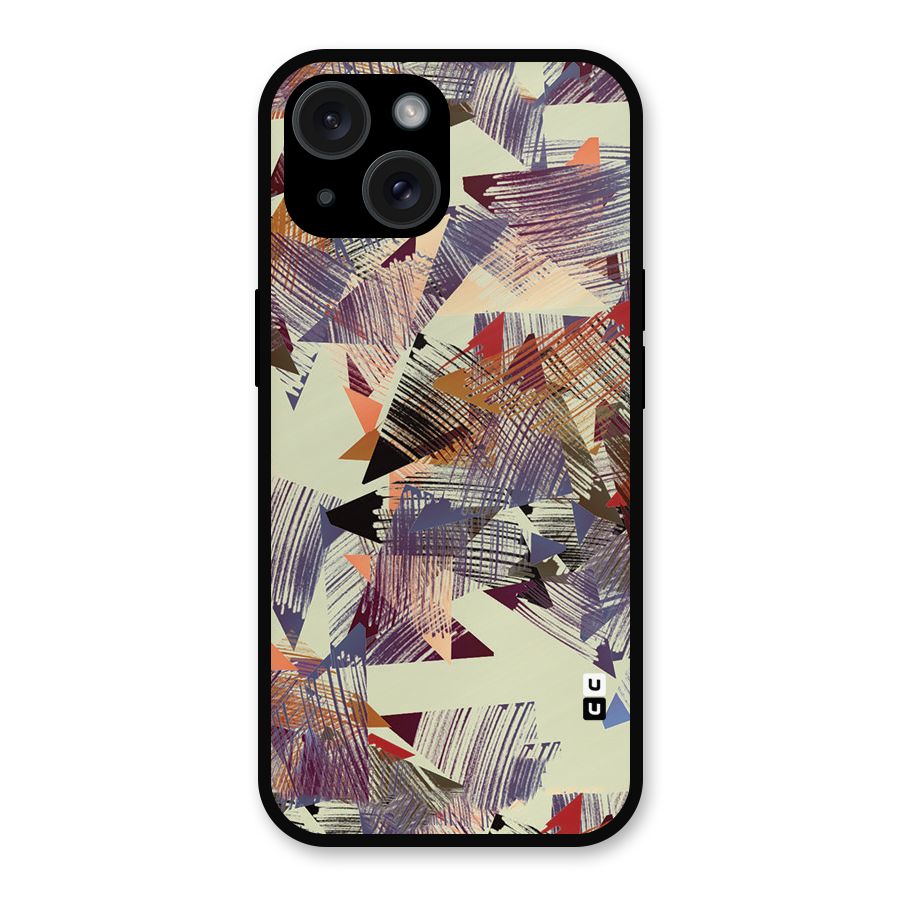 Abstract Sketch Metal Back Case for iPhone 15