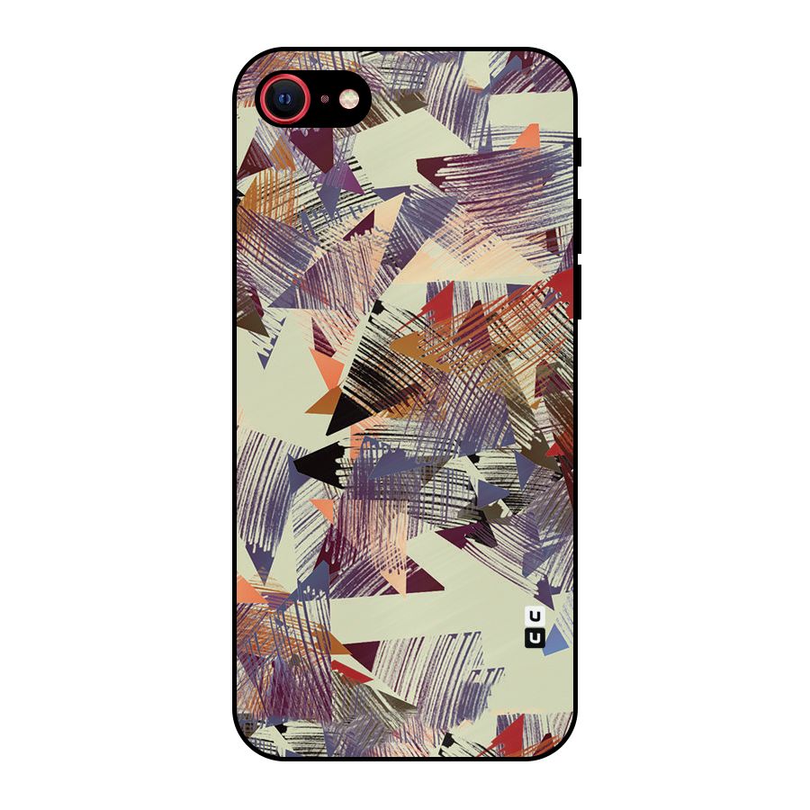 Abstract Sketch Metal Back Case for iPhone SE 2020