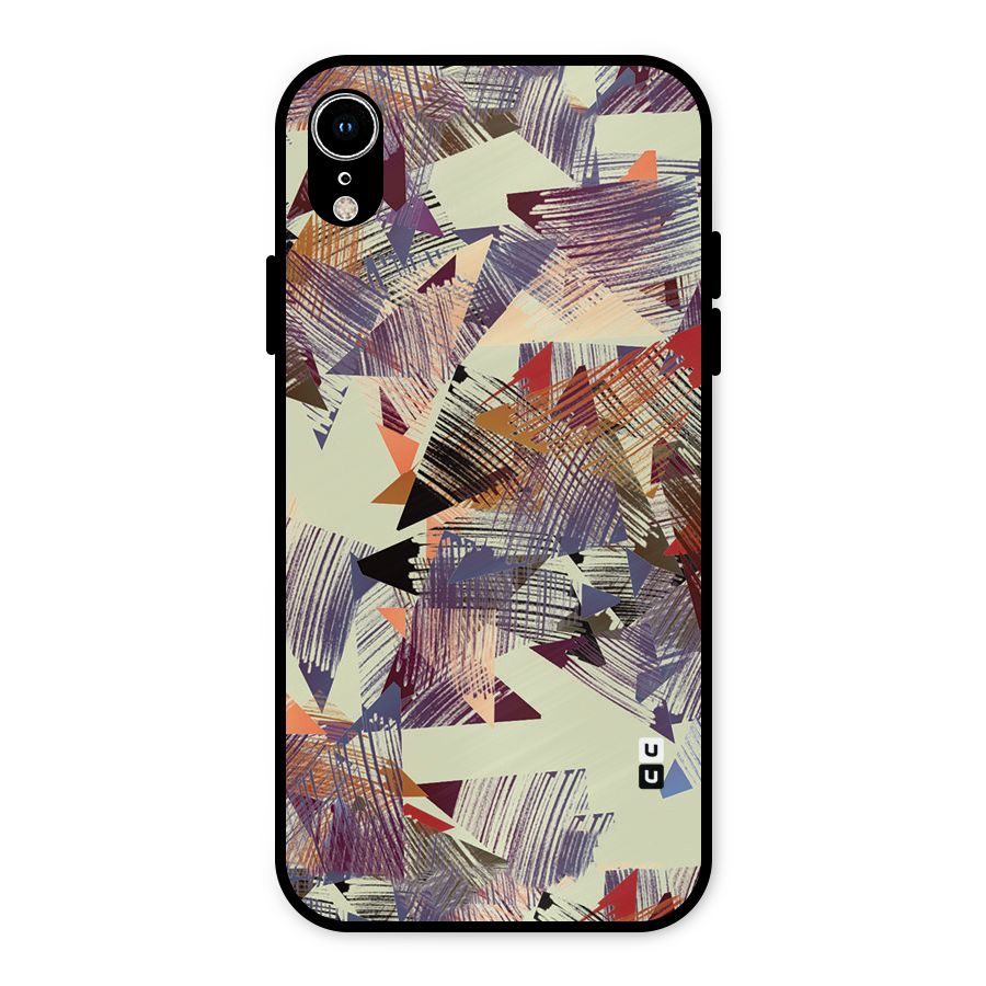 Abstract Sketch Metal Back Case for iPhone XR