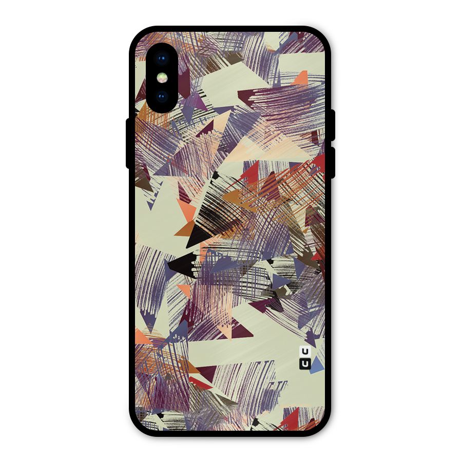 Abstract Sketch Metal Back Case for iPhone XS