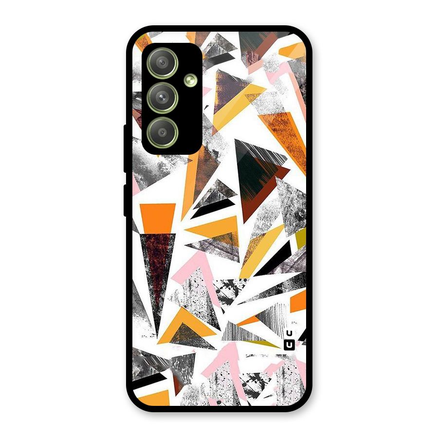 Abstract Sketchy Triangles Glass Back Case for Galaxy A54