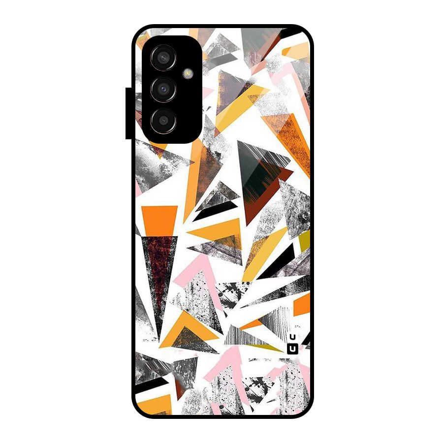 Abstract Sketchy Triangles Glass Back Case for Galaxy F13