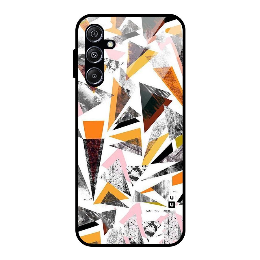 Abstract Sketchy Triangles Glass Back Case for Galaxy M34 5G