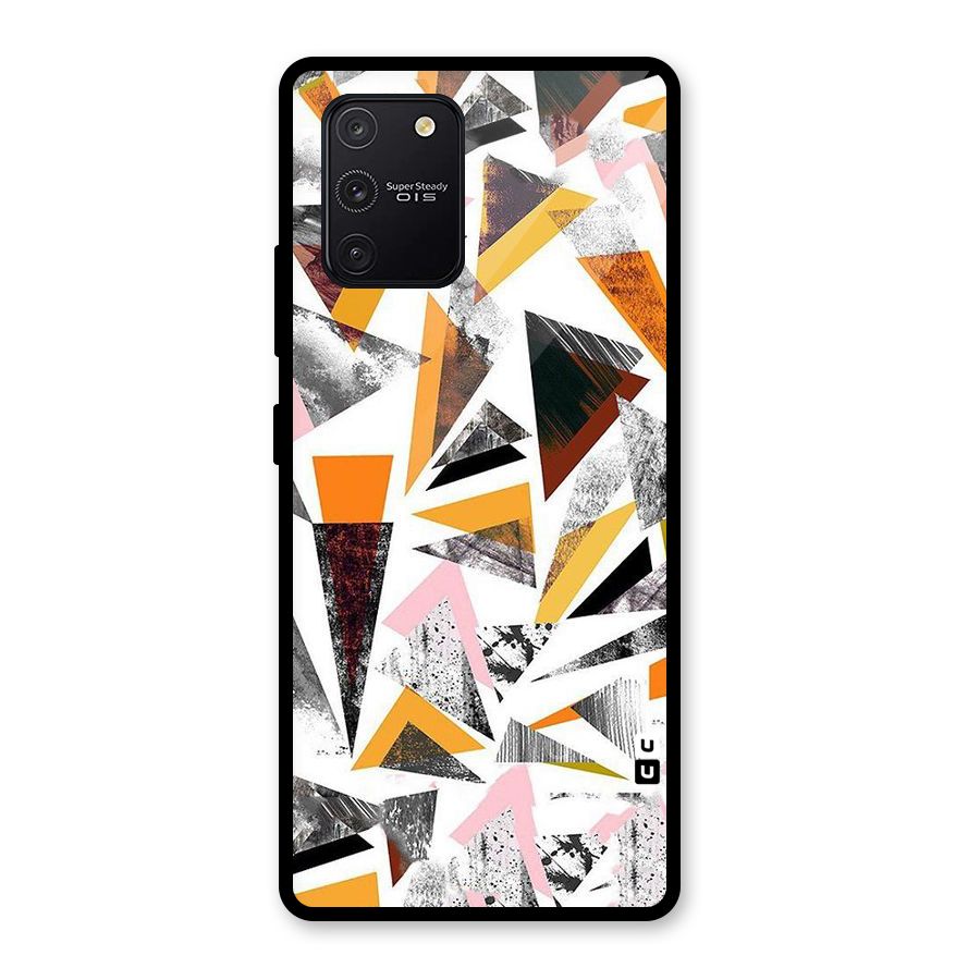 Abstract Sketchy Triangles Glass Back Case for Galaxy S10 Lite