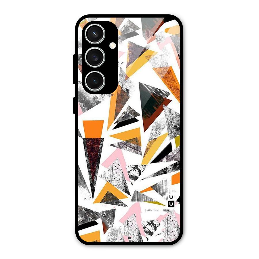 Abstract Sketchy Triangles Glass Back Case for Galaxy S23 FE