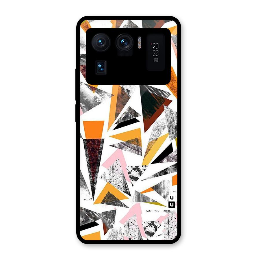 Abstract Sketchy Triangles Glass Back Case for Mi 11 Ultra