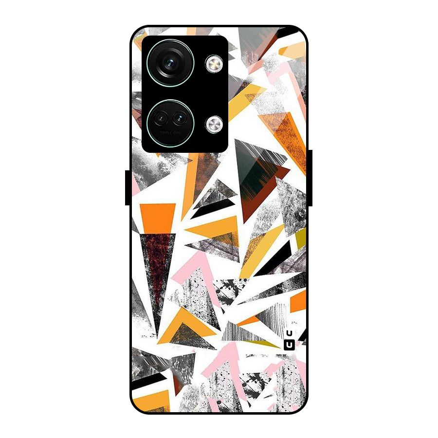 Abstract Sketchy Triangles Glass Back Case for Oneplus Nord 3