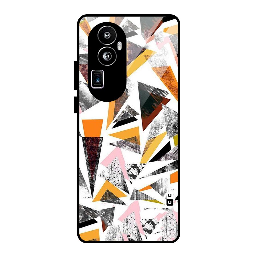 Abstract Sketchy Triangles Glass Back Case for Oppo Reno10 Pro Plus