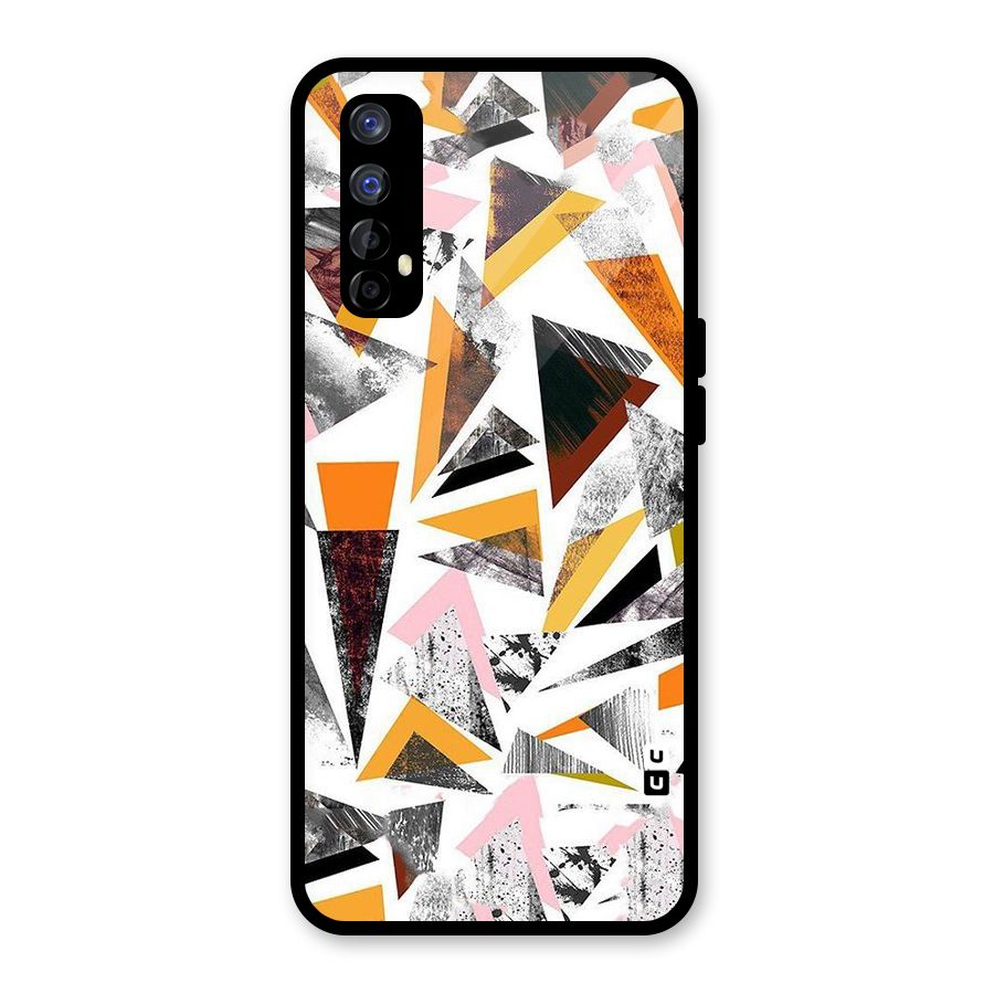 Abstract Sketchy Triangles Glass Back Case for Realme 7