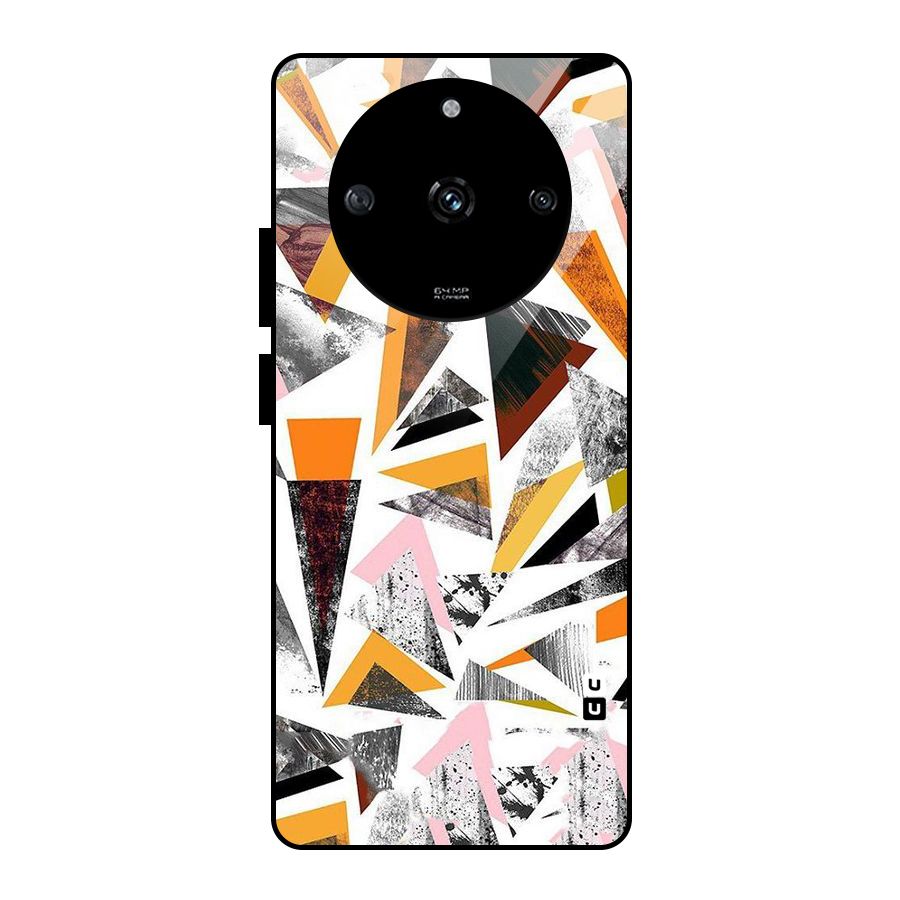 Abstract Sketchy Triangles Glass Back Case for Realme Narzo 60 5G