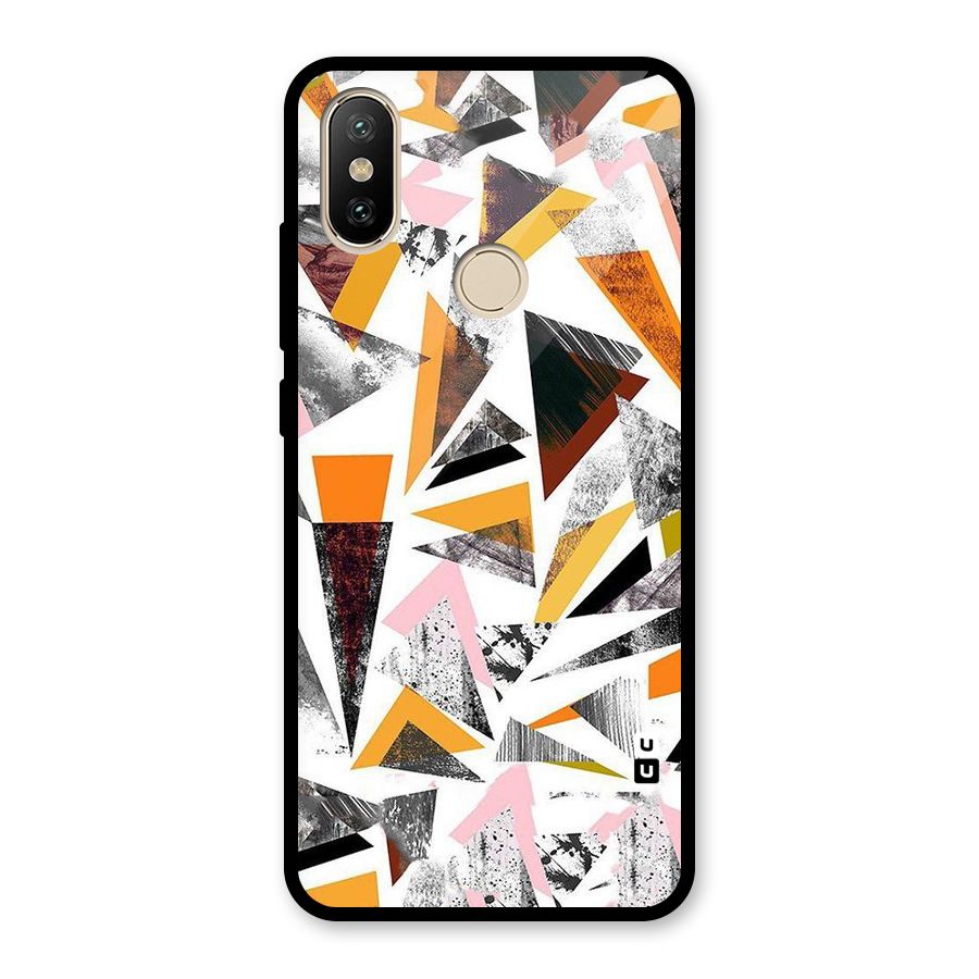 Abstract Sketchy Triangles Glass Back Case for Redmi A2