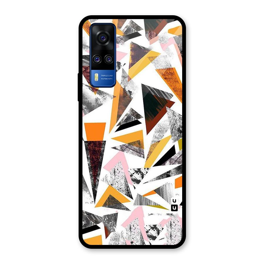 Abstract Sketchy Triangles Glass Back Case for Vivo Y31