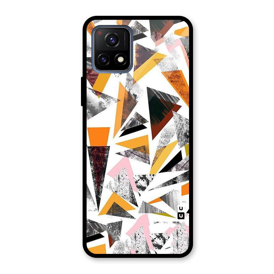Abstract Sketchy Triangles Glass Back Case for Vivo Y72 5G