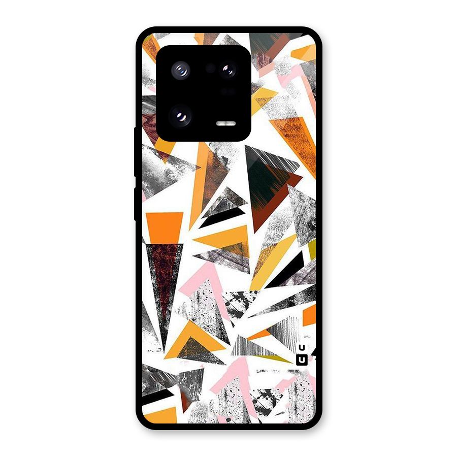 Abstract Sketchy Triangles Glass Back Case for Xiaomi 13 Pro