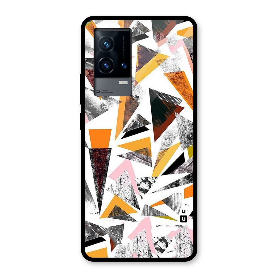Abstract Sketchy Triangles Glass Back Case for iQOO 9 5G