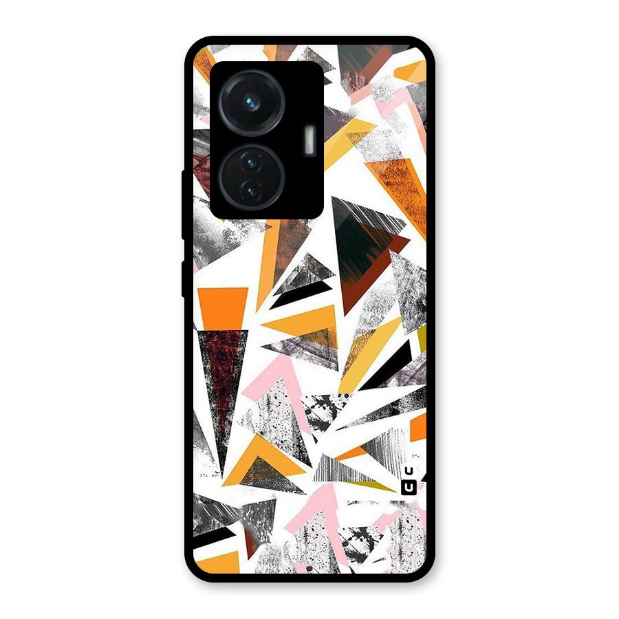 Abstract Sketchy Triangles Glass Back Case for iQOO Z6 44W