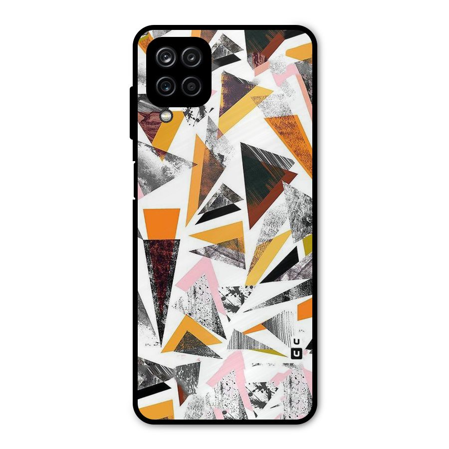 Abstract Sketchy Triangles Metal Back Case for Galaxy A12