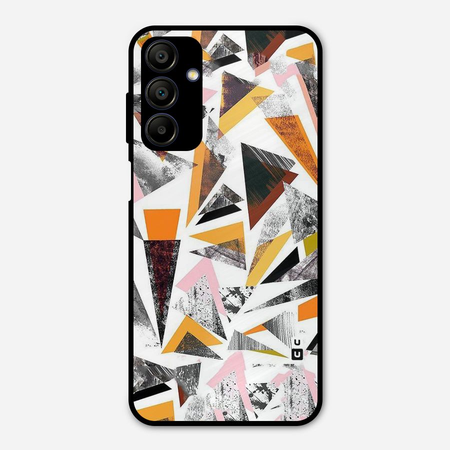 Abstract Sketchy Triangles Metal Back Case for Galaxy A15 5G