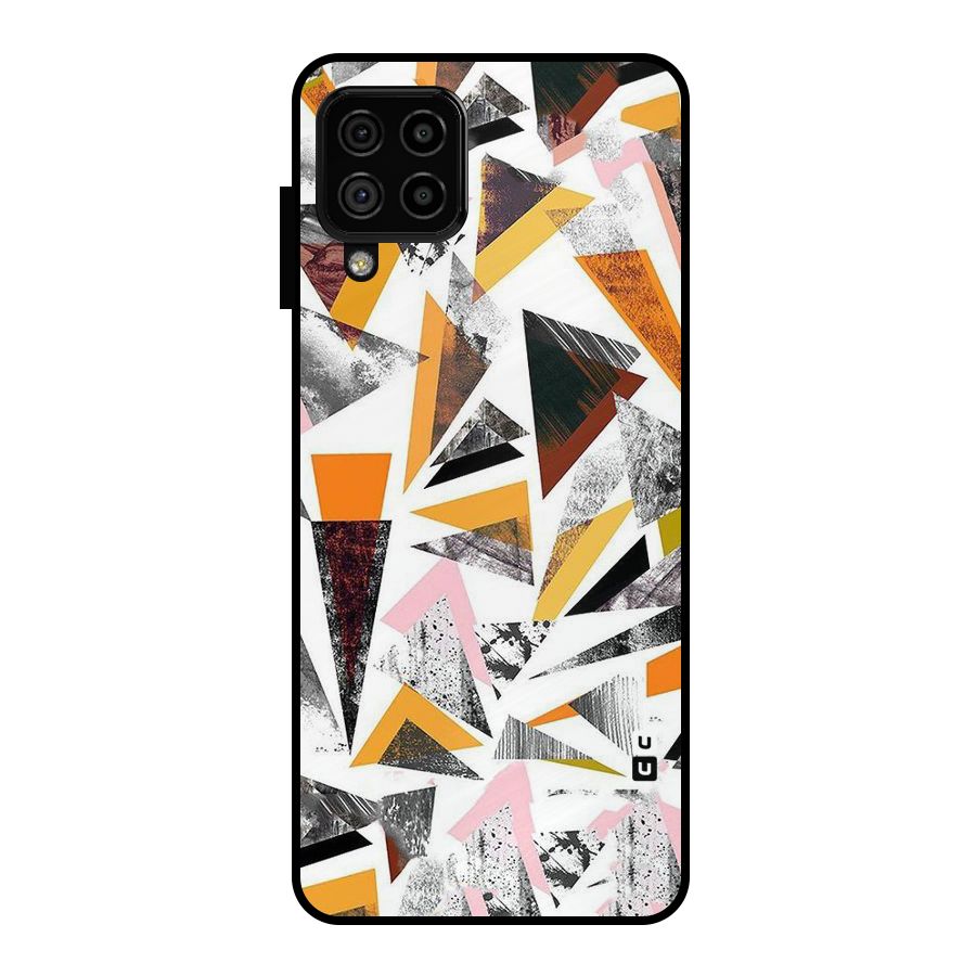 Abstract Sketchy Triangles Metal Back Case for Galaxy A22 4G