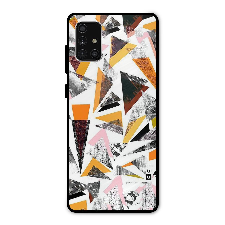 Abstract Sketchy Triangles Metal Back Case for Galaxy A71