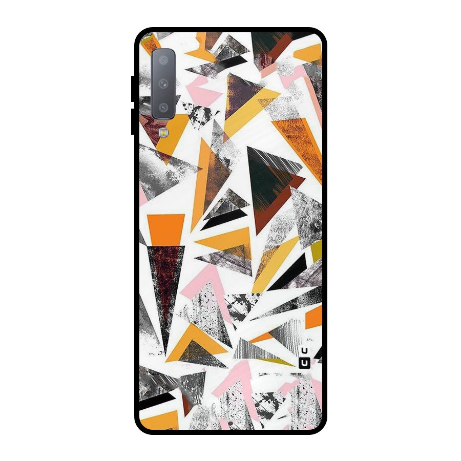 Abstract Sketchy Triangles Metal Back Case for Galaxy A7 (2018)