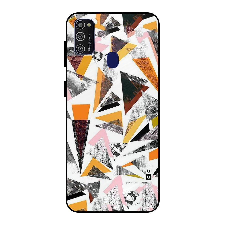 Abstract Sketchy Triangles Metal Back Case for Galaxy M21