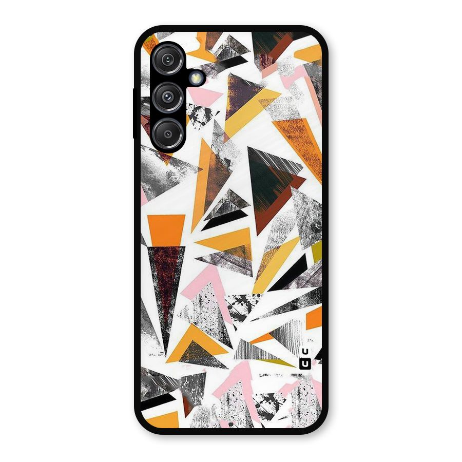 Abstract Sketchy Triangles Metal Back Case for Galaxy M34 5G