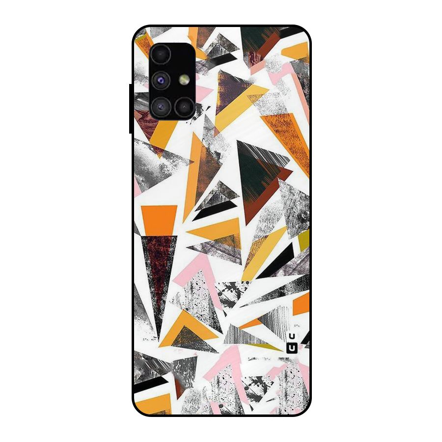 Abstract Sketchy Triangles Metal Back Case for Galaxy M51