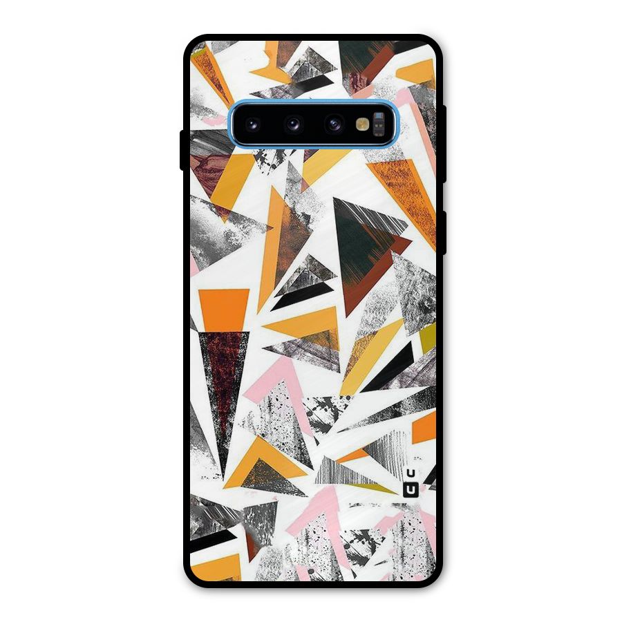 Abstract Sketchy Triangles Metal Back Case for Galaxy S10