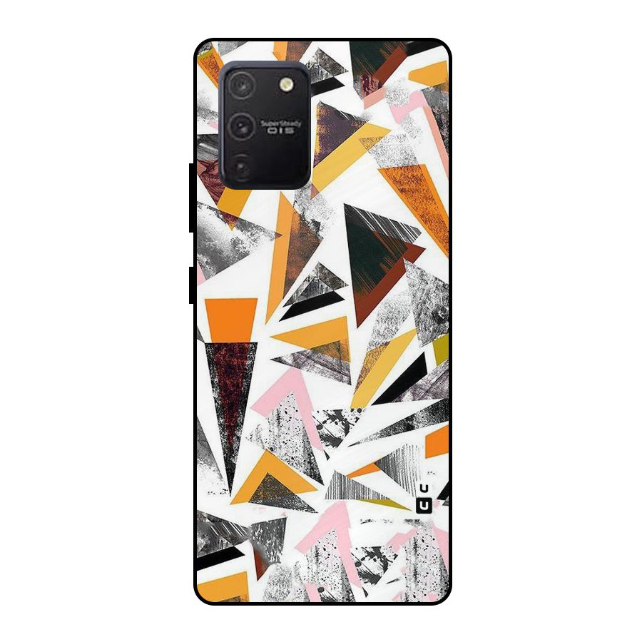 Abstract Sketchy Triangles Metal Back Case for Galaxy S10 Lite