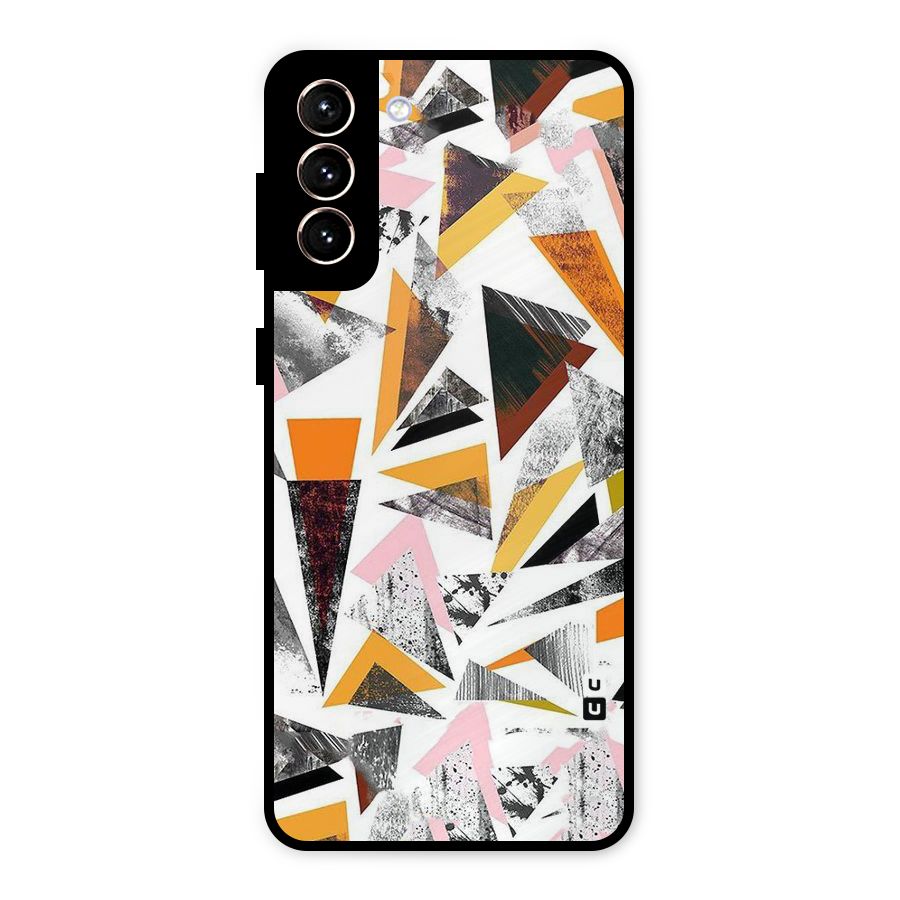 Abstract Sketchy Triangles Metal Back Case for Galaxy S21 Plus
