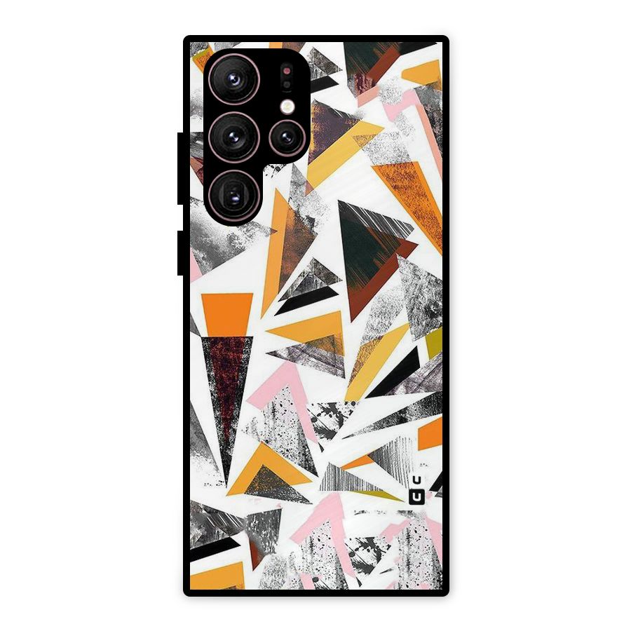 Abstract Sketchy Triangles Metal Back Case for Galaxy S22 Ultra 5G