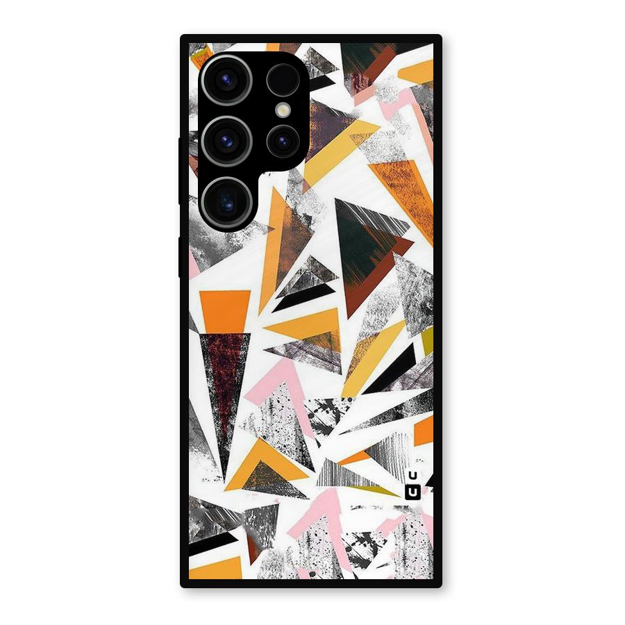Abstract Sketchy Triangles Metal Back Case for Galaxy S23 Ultra