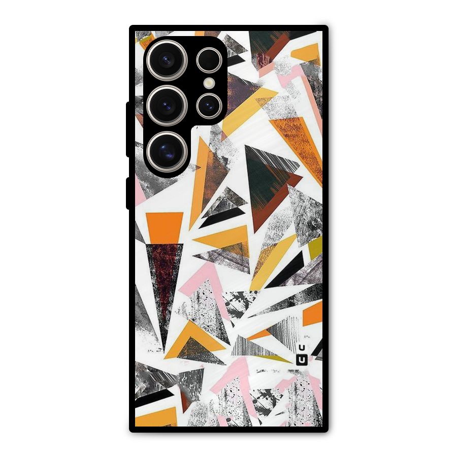 Abstract Sketchy Triangles Metal Back Case for Galaxy S24 Ultra