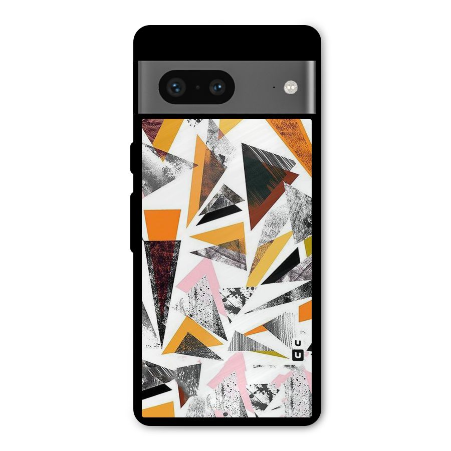Abstract Sketchy Triangles Metal Back Case for Google Pixel 7