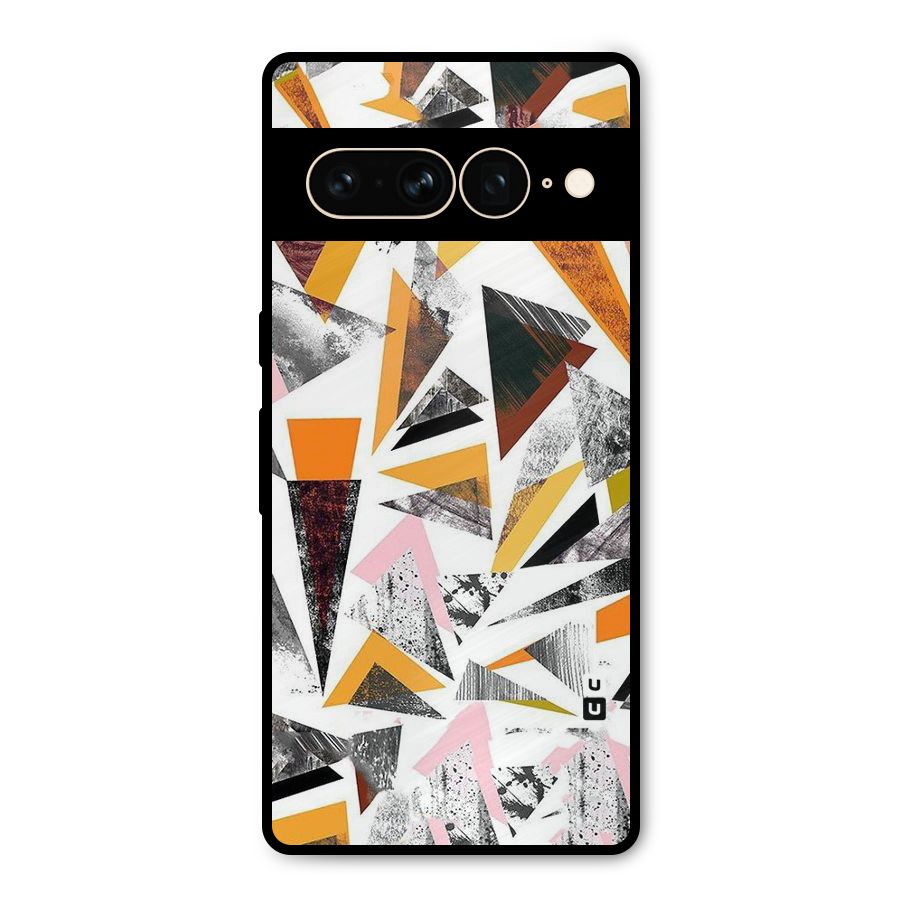 Abstract Sketchy Triangles Metal Back Case for Google Pixel 7 Pro