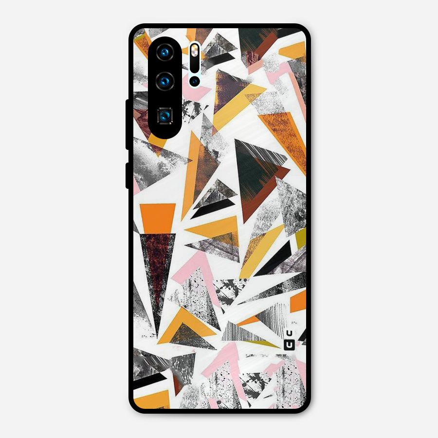 Abstract Sketchy Triangles Metal Back Case for Huawei P30 Pro