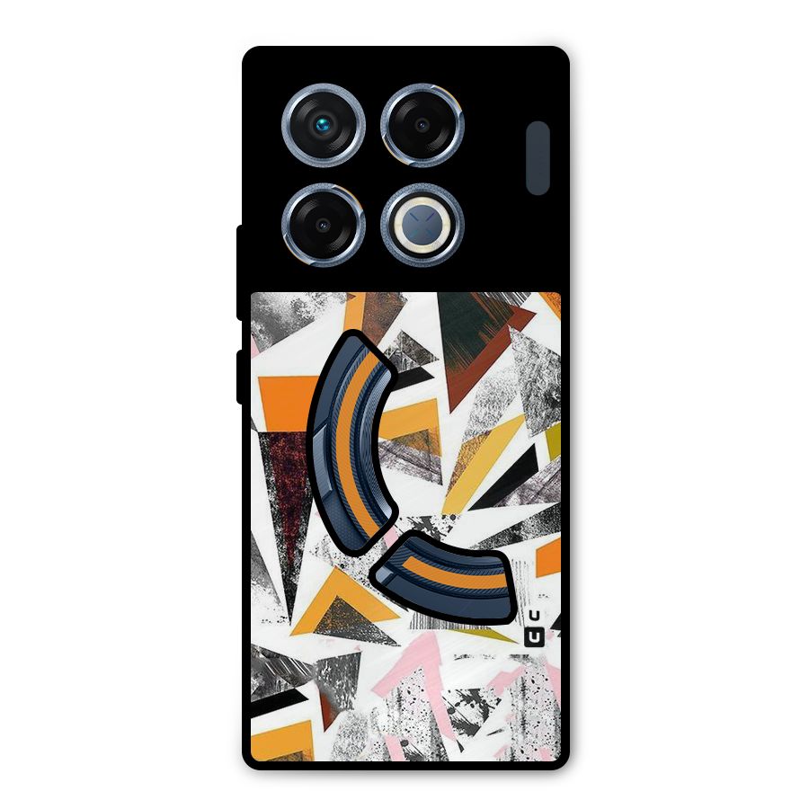 Abstract Sketchy Triangles Metal Back Case for Infinix GT 20 Pro