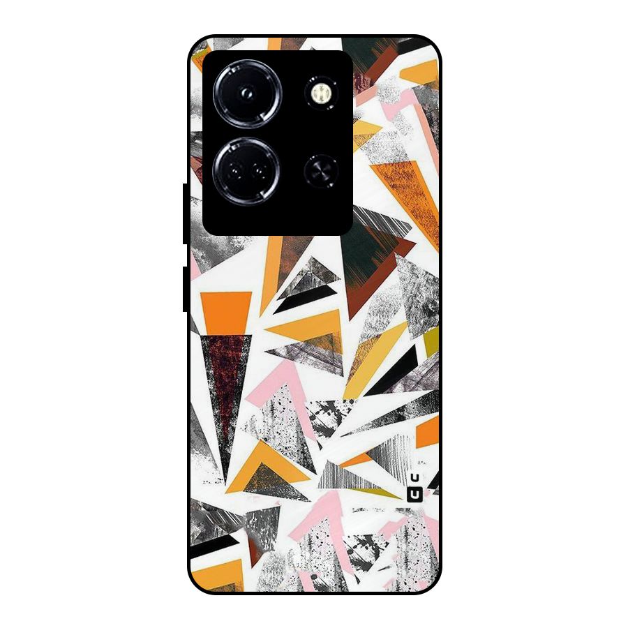 Abstract Sketchy Triangles Metal Back Case for Infinix Note 30 5G