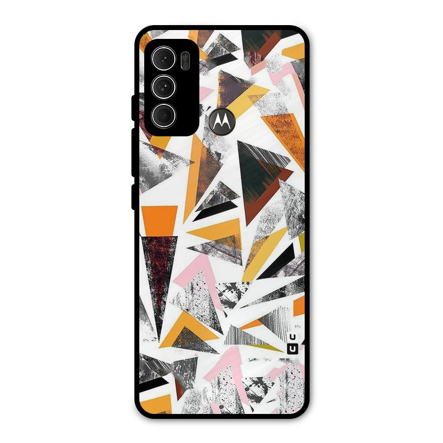 Abstract Sketchy Triangles Metal Back Case for Moto G60