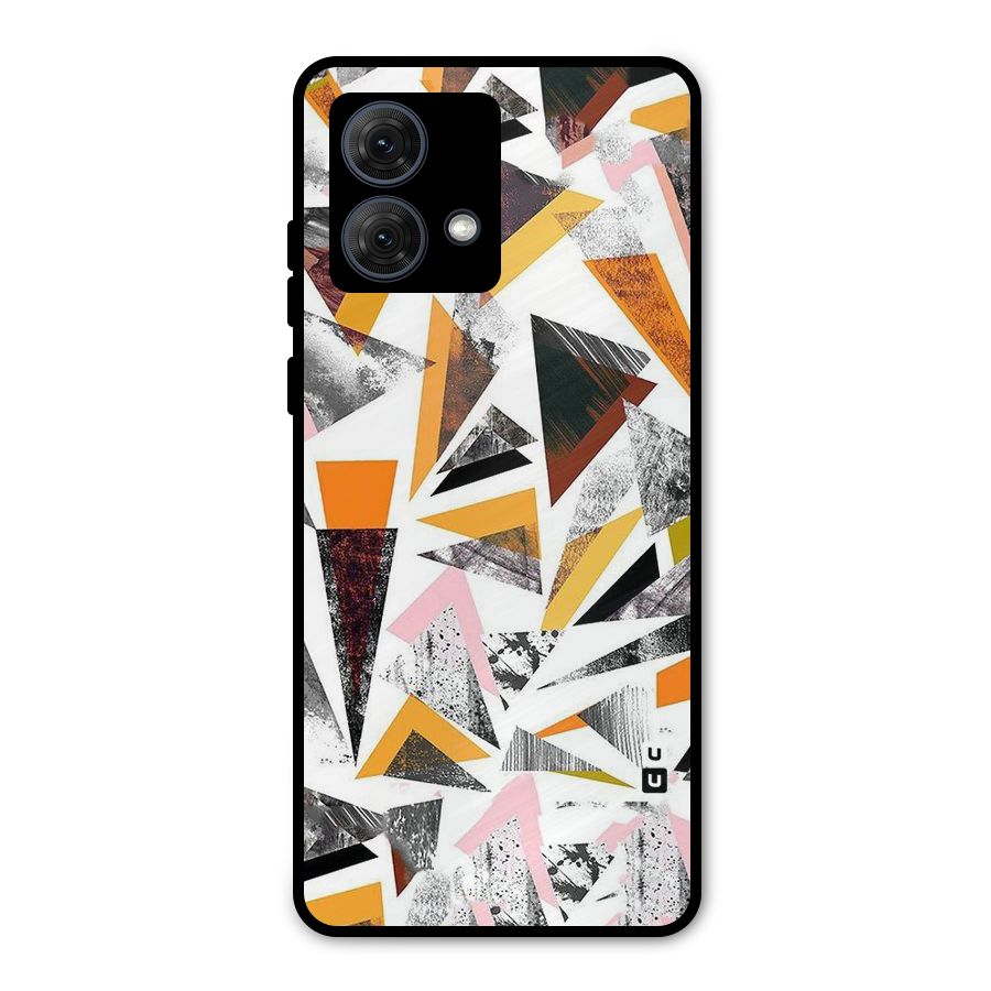 Abstract Sketchy Triangles Metal Back Case for Moto G84