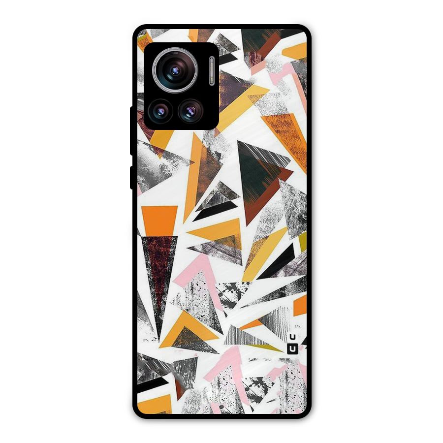 Abstract Sketchy Triangles Metal Back Case for Motorola Edge 30 Ultra