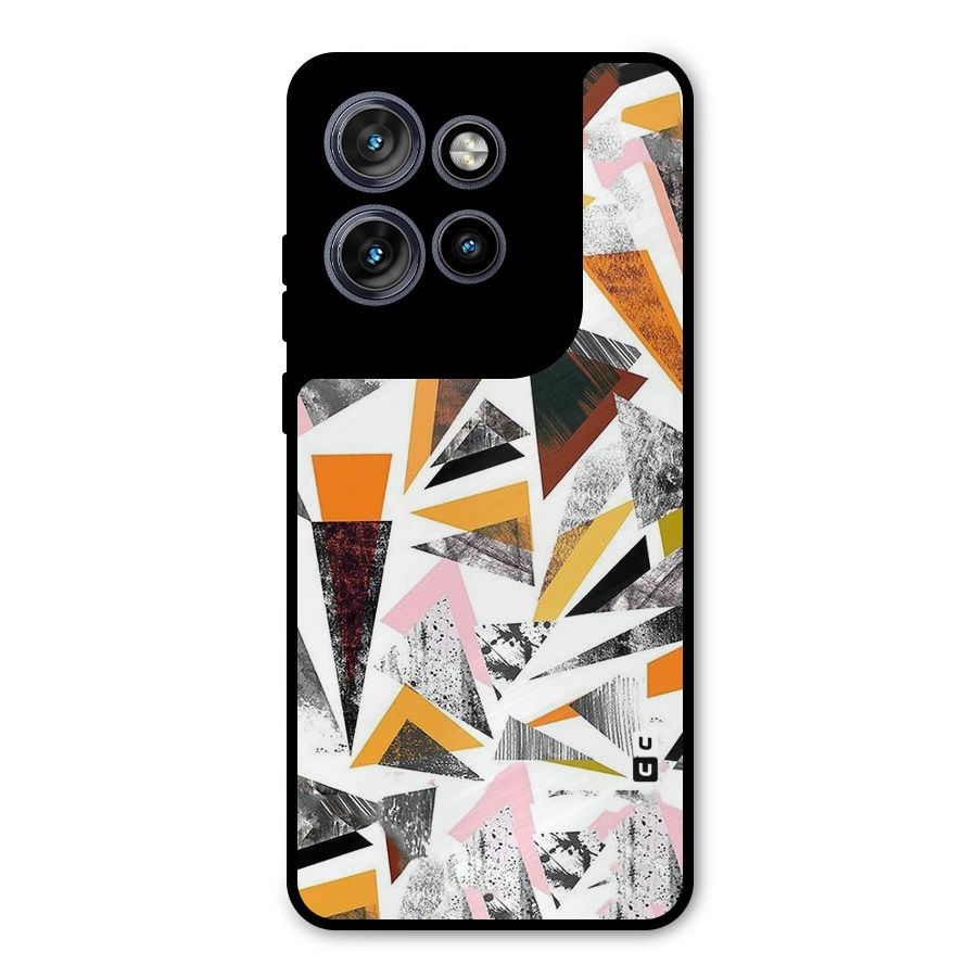 Abstract Sketchy Triangles Metal Back Case for Motorola Edge 50 Neo