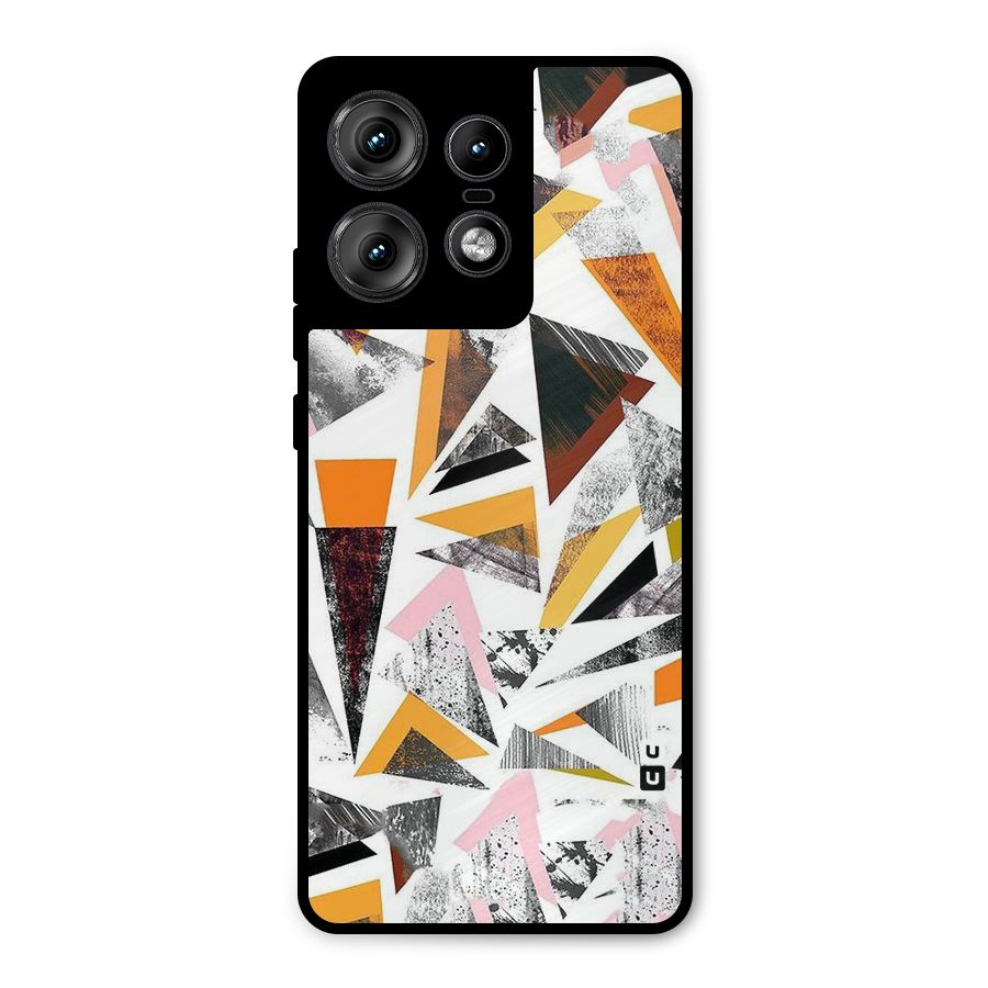 Abstract Sketchy Triangles Metal Back Case for Motorola Edge 50 Pro